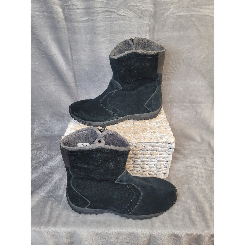 Sorel Maribel Black Suede Waterproof Winter Boots Gorpcore Apres Ski Size 9.5